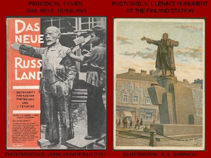 PERIODICAL COVER, DAS NEUE RUSSLAND POSTCARD, V. I. LENIN’S MONUMENT AT THE FINLAND STATION