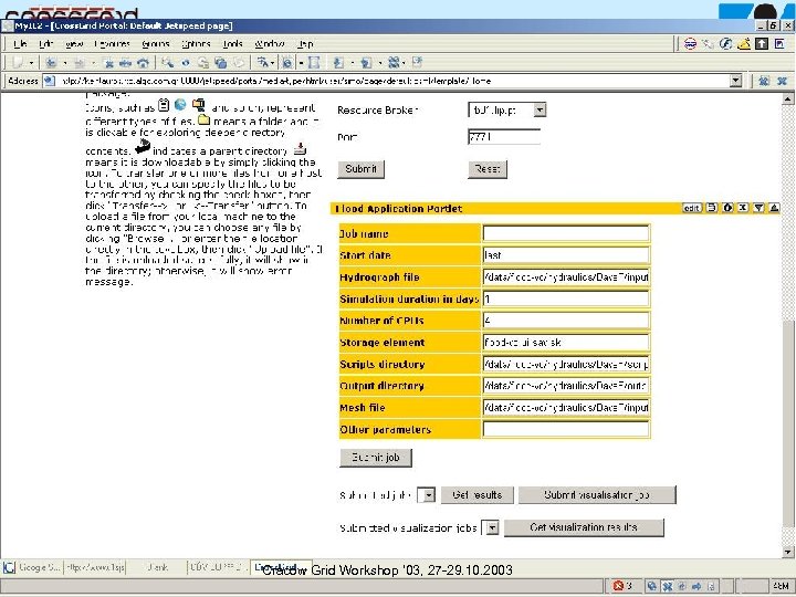 Application Portal Cracow Grid Workshop ’ 03, 27 -29. 10. 2003 