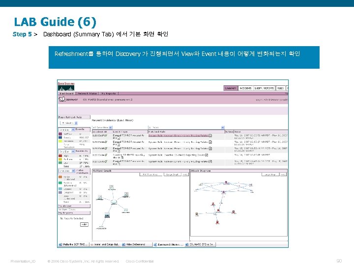 LAB Guide (6) Step 5 > Dashboard (Summary Tab) 에서 기본 화면 확인 Refreshment를