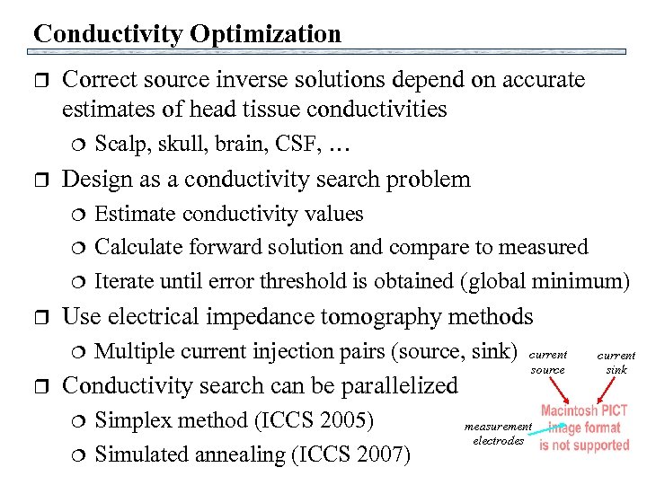 Conductivity Optimization r Correct source inverse solutions depend on accurate estimates of head tissue