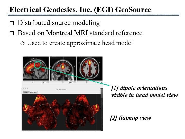 Electrical Geodesics, Inc. (EGI) Geo. Source r r Distributed source modeling Based on Montreal