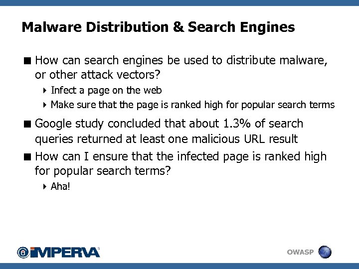 Malware Distribution & Search Engines < How can search engines be used to distribute