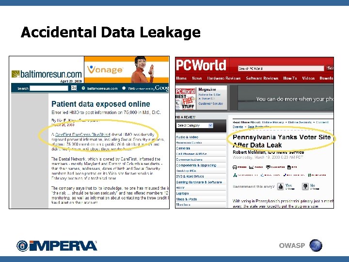 In the News Accidental Data Leakage OWASP 