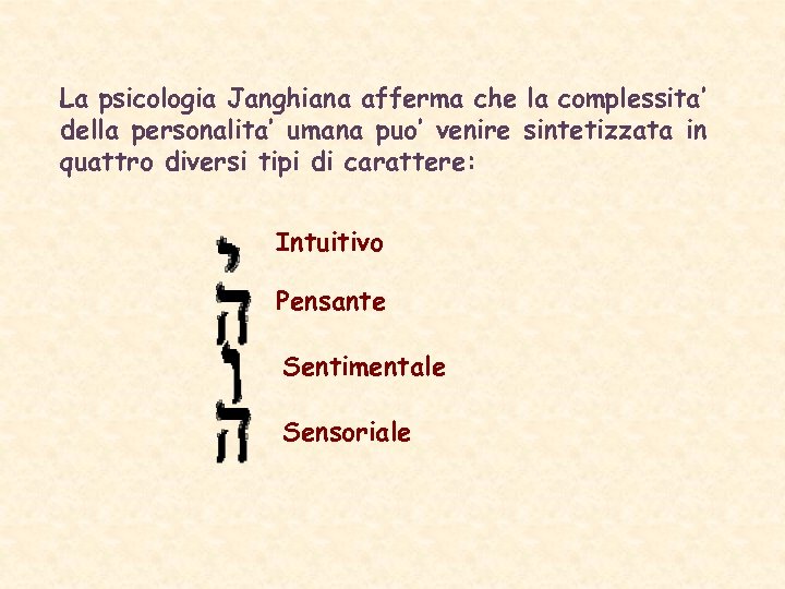 La psicologia Janghiana afferma che la complessita’ della personalita’ umana puo’ venire sintetizzata in
