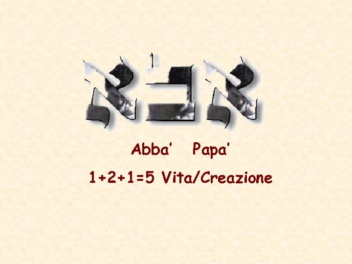 Abba’ Papa’ 1+2+1=5 Vita/Creazione 