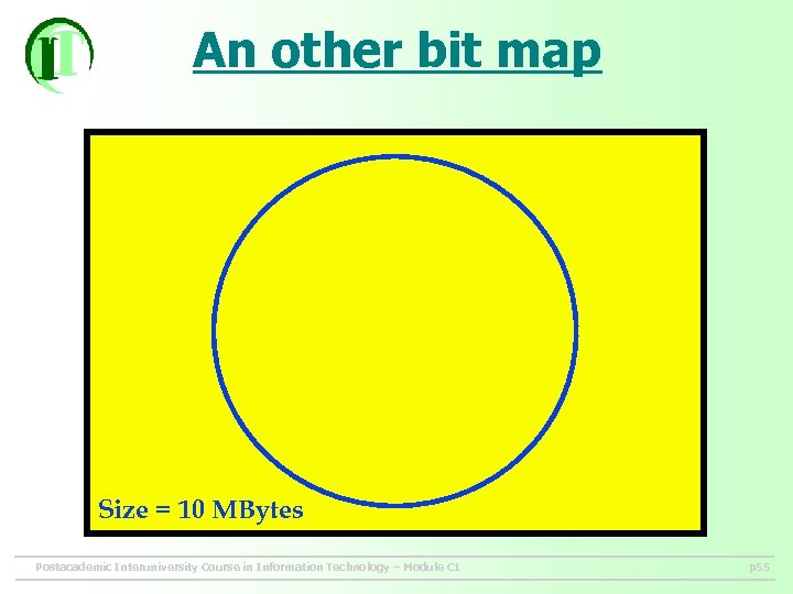 An other bit map Size = 10 MBytes Postacademic Interuniversity Course in Information Technology