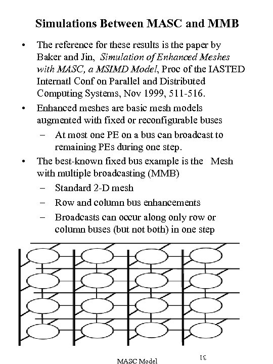 Simulations Between MASC and MMB • • The reference for these results is the