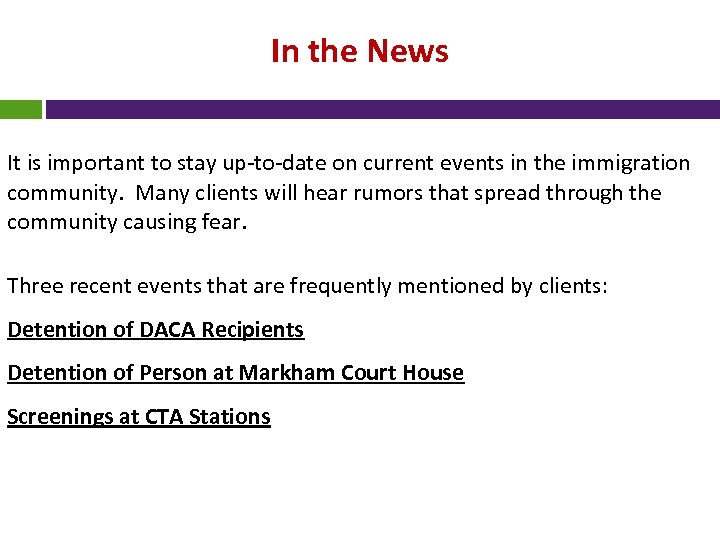 In the News It is important to stay up-to-date on current events in the