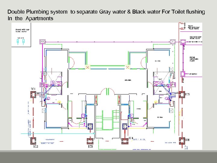 Double Plumbing system to separate Gray water & Black water For Toilet flushing In
