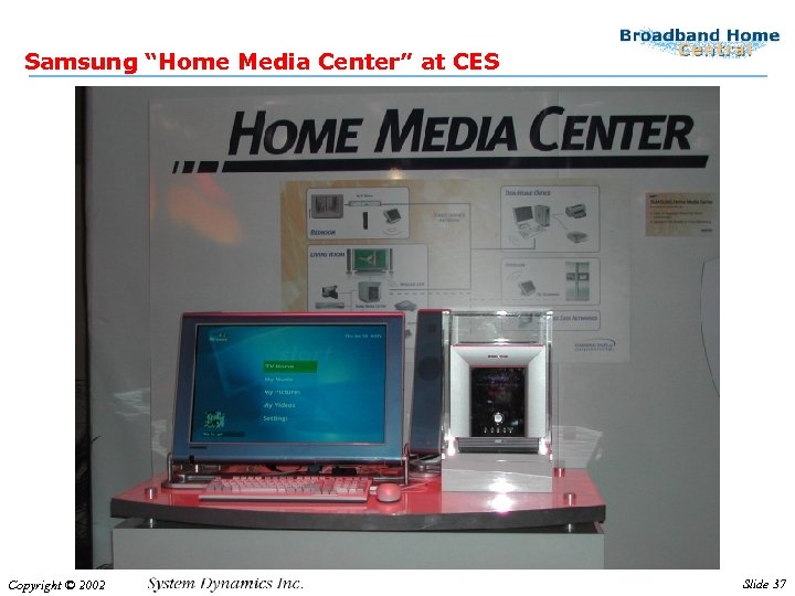 Samsung “Home Media Center” at CES Copyright © 2002 Slide 37 