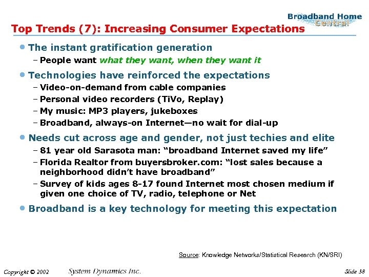 Top Trends (7): Increasing Consumer Expectations • The instant gratification generation – People want