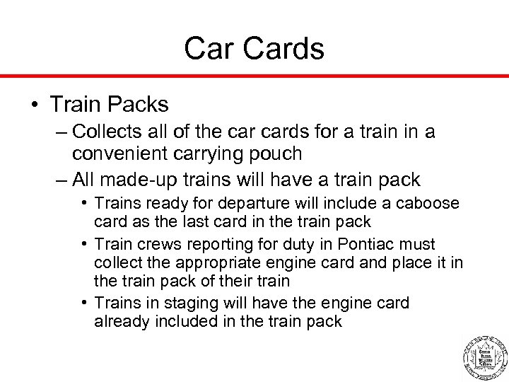 Car Cards • Train Packs – Collects all of the cards for a train