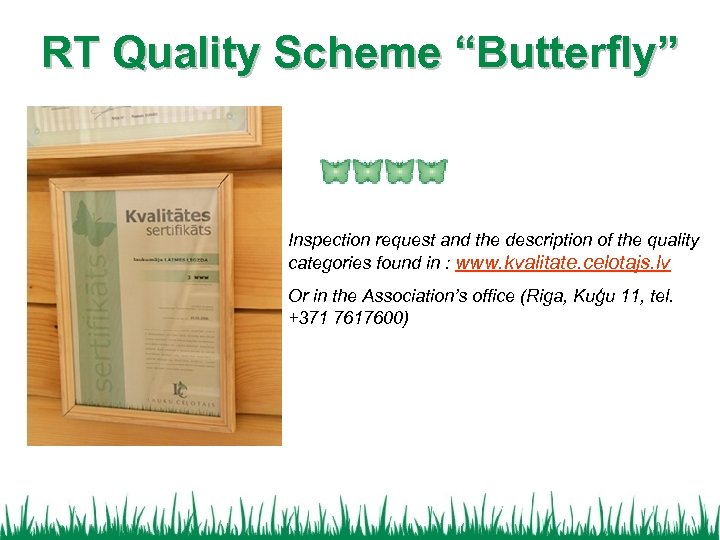 RT Quality Scheme “Butterfly” Inspection request and the description of the quality categories found