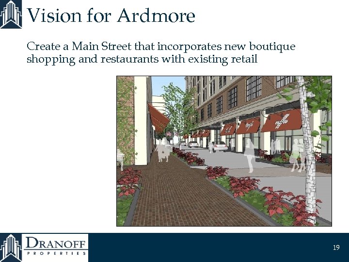 Vision for Ardmore Create a Main Street that incorporates new boutique shopping and restaurants