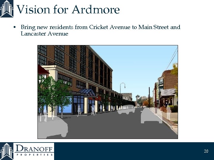 Vision for Ardmore • Bring new residents from Cricket Avenue to Main Street and