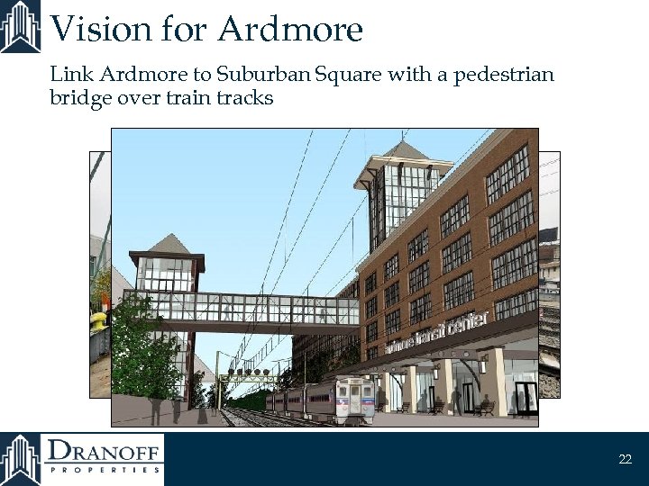 Vision for Ardmore Link Ardmore to Suburban Square with a pedestrian bridge over train
