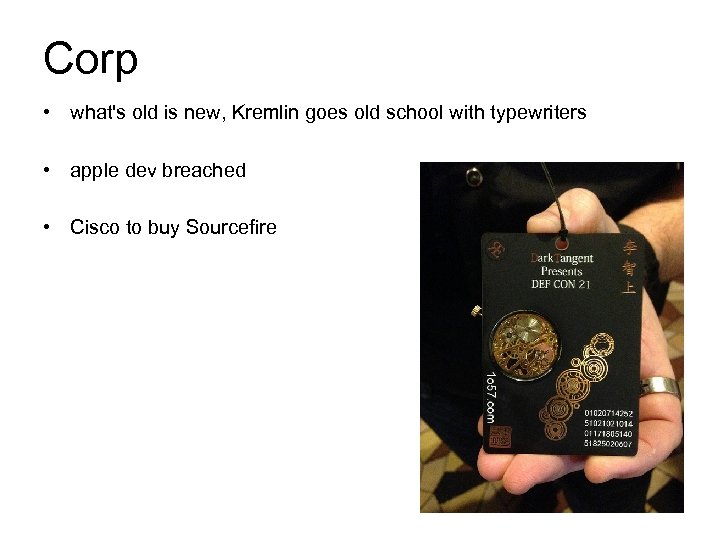 Corp • what's old is new, Kremlin goes old school with typewriters • apple