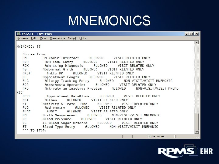 MNEMONICS 