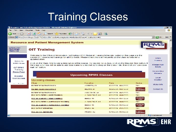 Training Classes 