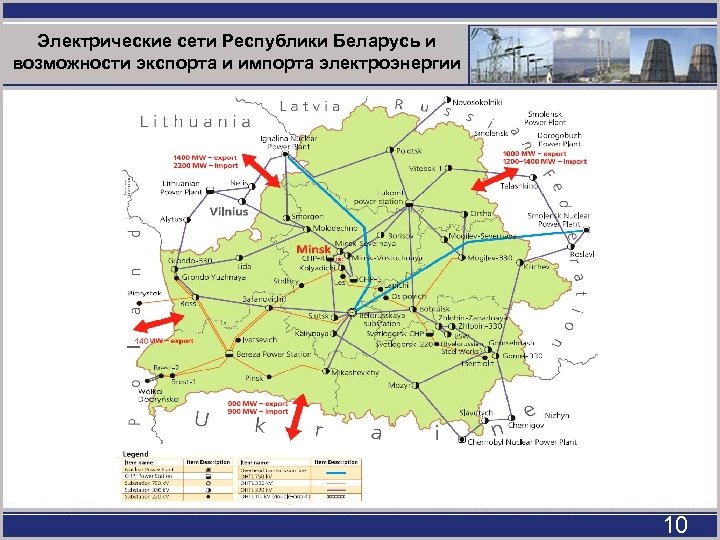 Электрические сети Республики Беларусь и возможности экспорта и импорта электроэнергии 140 10 