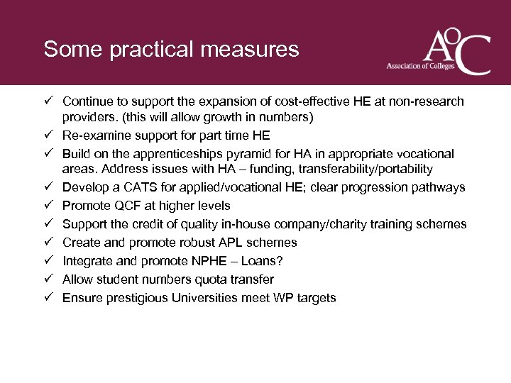 Title of the slide Some practical Second line of the slide measures ü Continue