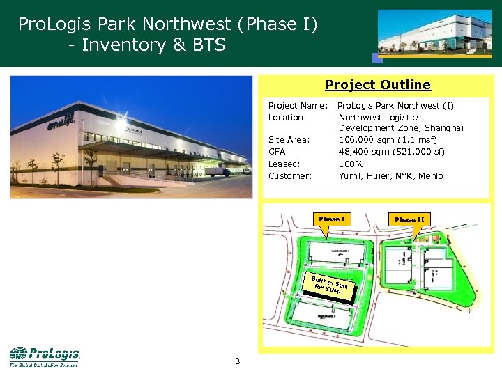 Pro. Logis Park Northwest (Phase I) - Inventory & BTS Project Outline Project Name: