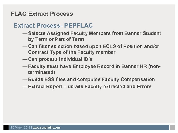 FLAC Extract Process- PEPFLAC — Selects Assigned Faculty Members from Banner Student by Term