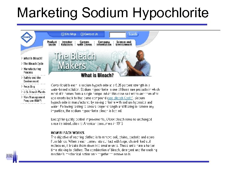 Marketing Sodium Hypochlorite 