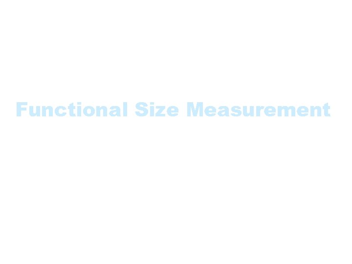 Functional Size Measurement Methodologies 