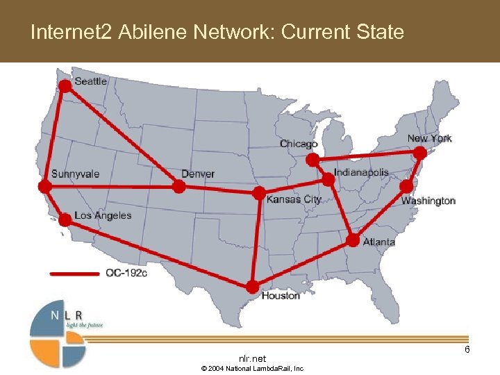 Internet 2 Abilene Network: Current State nlr. net © 2004 National Lambda. Rail, Inc
