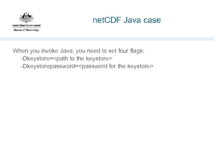 net. CDF Java case When you invoke Java, you need to set four flags: