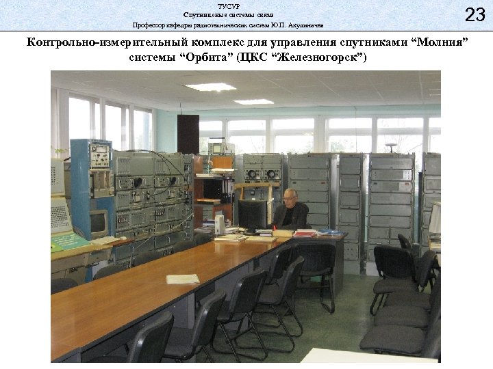 ТУСУР Спутниковые системы связи Профессор кафедры радиотехнических систем Ю. П. Акулиничев 23 Контрольно-измерительный комплекс