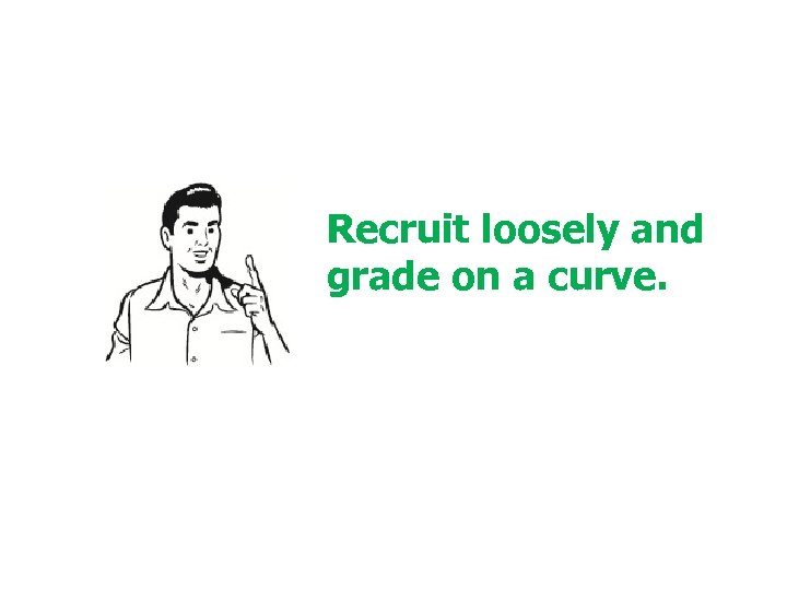 Recruit loosely and grade on a curve. © 2001 Steve Krug 