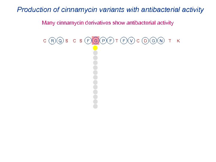 Production of cinnamycin variants with antibacterial activity Many cinnamycin derivatives show antibacterial activity C