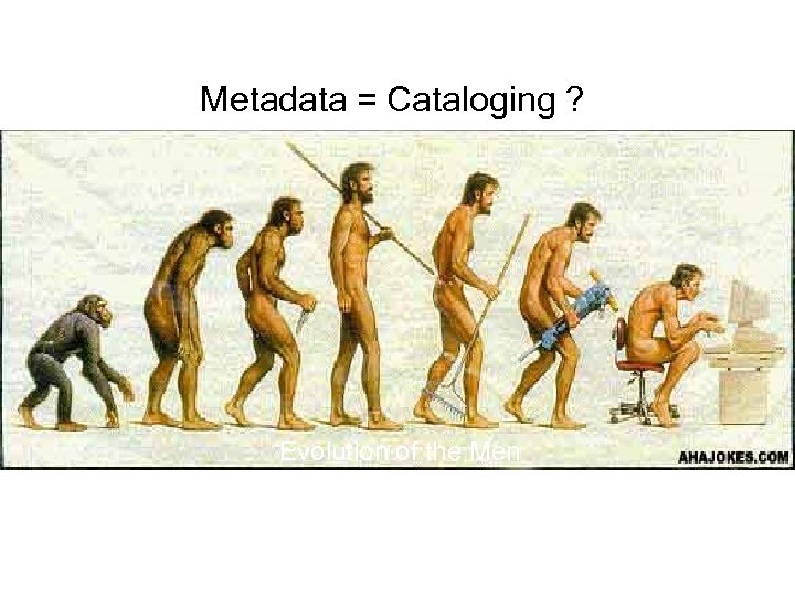 Metadata = Cataloging ? Evolution of the Men 