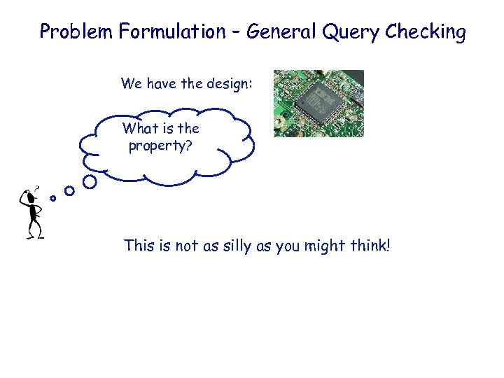 IBM HRL Problem Formulation – General Query Checking We have the design: What is