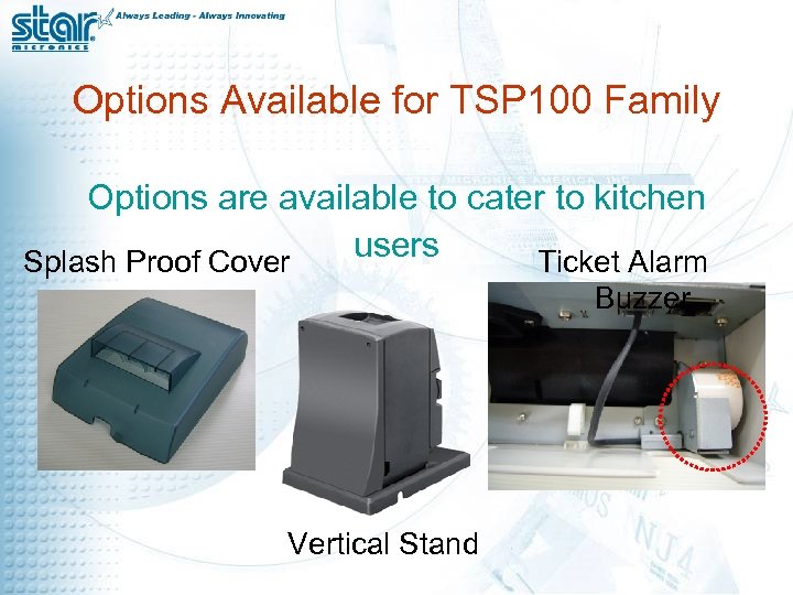 Options Available for TSP 100 Family Options are available to cater to kitchen users