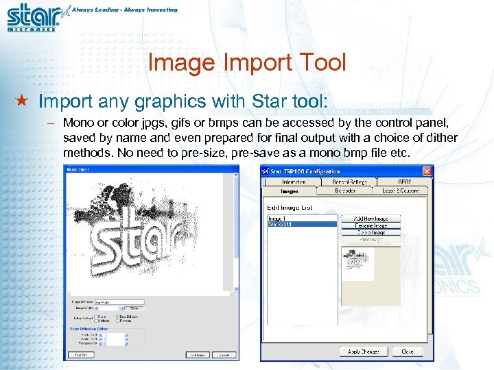 Image Import Tool « Import any graphics with Star tool: – Mono or color