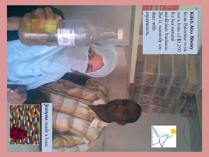 Kifah Abu Bheiry from Palestine took out a loan of $1, 200 for her