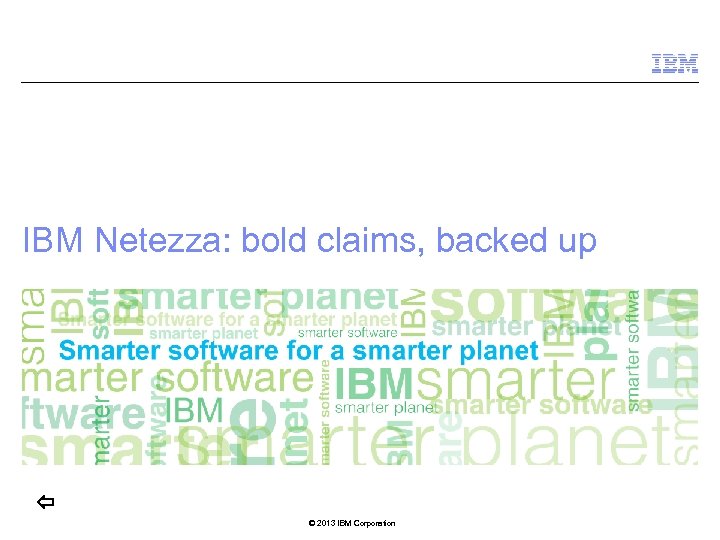 IBM Netezza: bold claims, backed up © 2013 IBM Corporation 