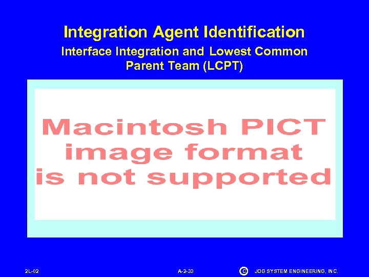 Integration Agent Identification Interface Integration and Lowest Common Parent Team (LCPT) 2 L-02 A-2