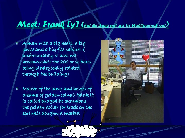 Meet: Frank [y] (but he does not go to Hollywood. . yet) A man