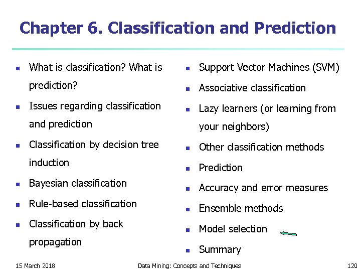 Chapter 6. Classification and Prediction n What is classification? What is n Support Vector