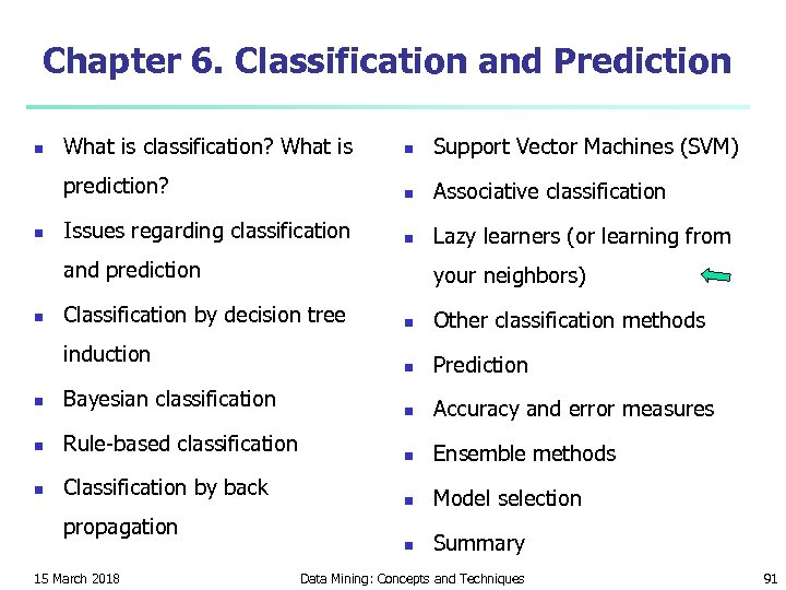 Chapter 6. Classification and Prediction n What is classification? What is n Support Vector