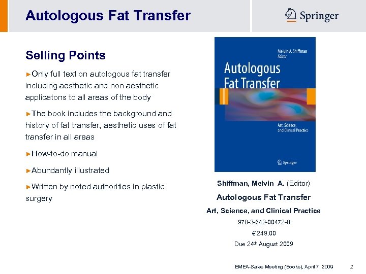 Autologous Fat Transfer Selling Points ►Only full text on autologous fat transfer including aesthetic