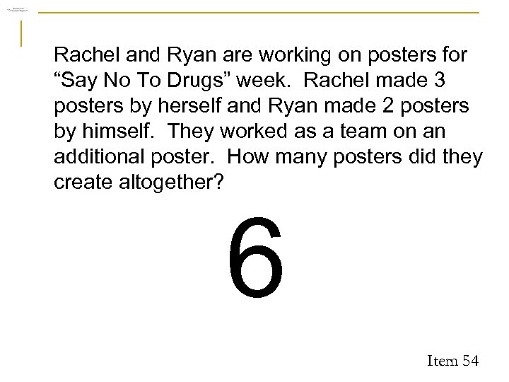 Rachel and Ryan are working on posters for “Say No To Drugs” week. Rachel