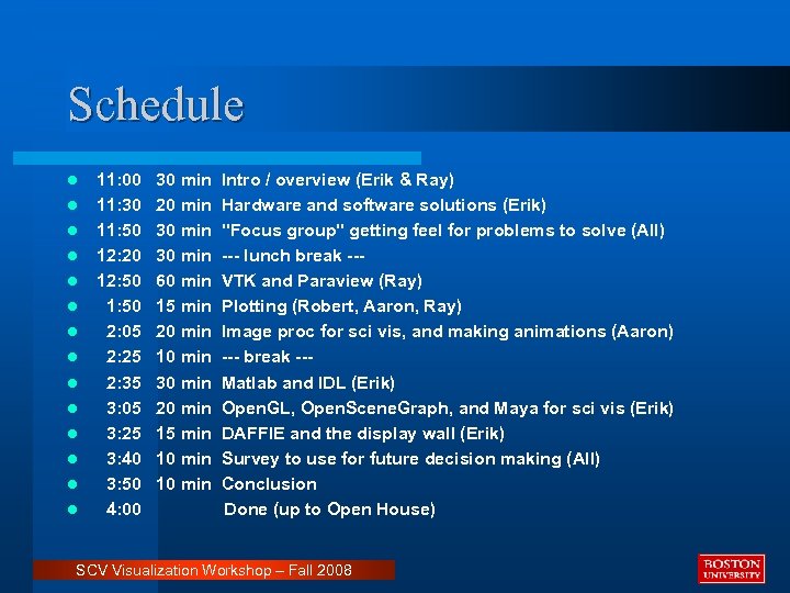 Schedule l l l l 11: 00 11: 30 11: 50 12: 20 12: