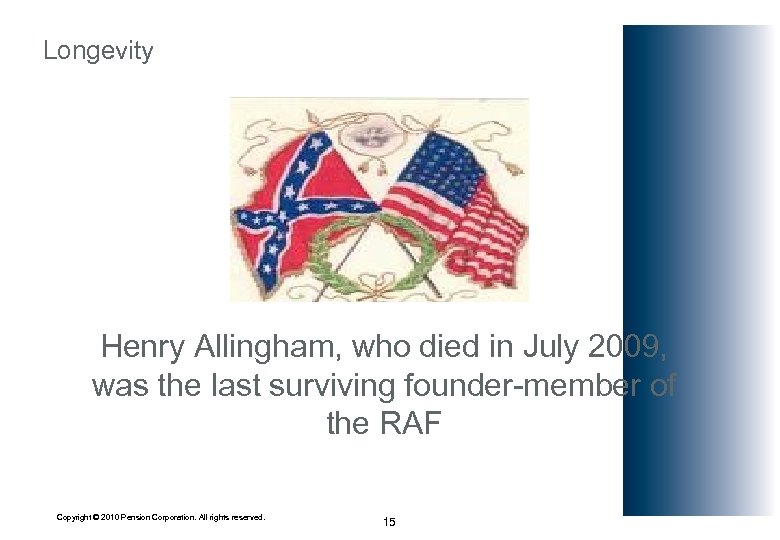 Longevity Henry Allingham, who died in July 2009, was the last surviving founder-member of