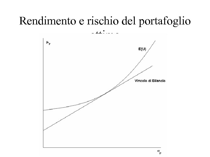 Rendimento e rischio del portafoglio ottimo 