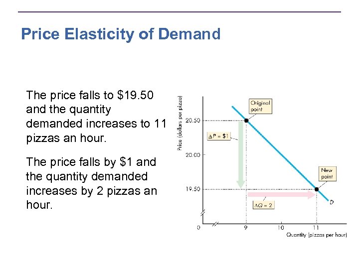Price Elasticity of Demand The price falls to $19. 50 and the quantity demanded